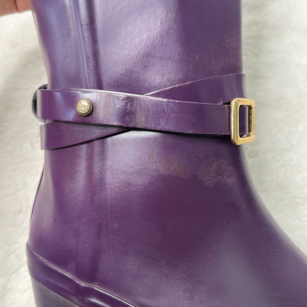 Hunter Women's Purple Andora Mid Calf Pull On Rain Boots Shoes Size 7 - Picture 9 of 16